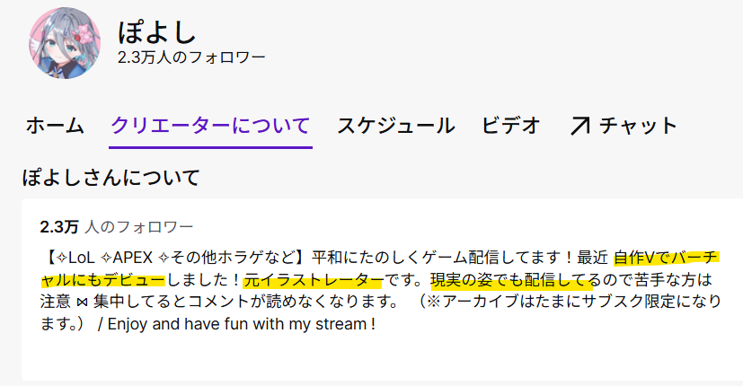 ぽよしのプロフィール